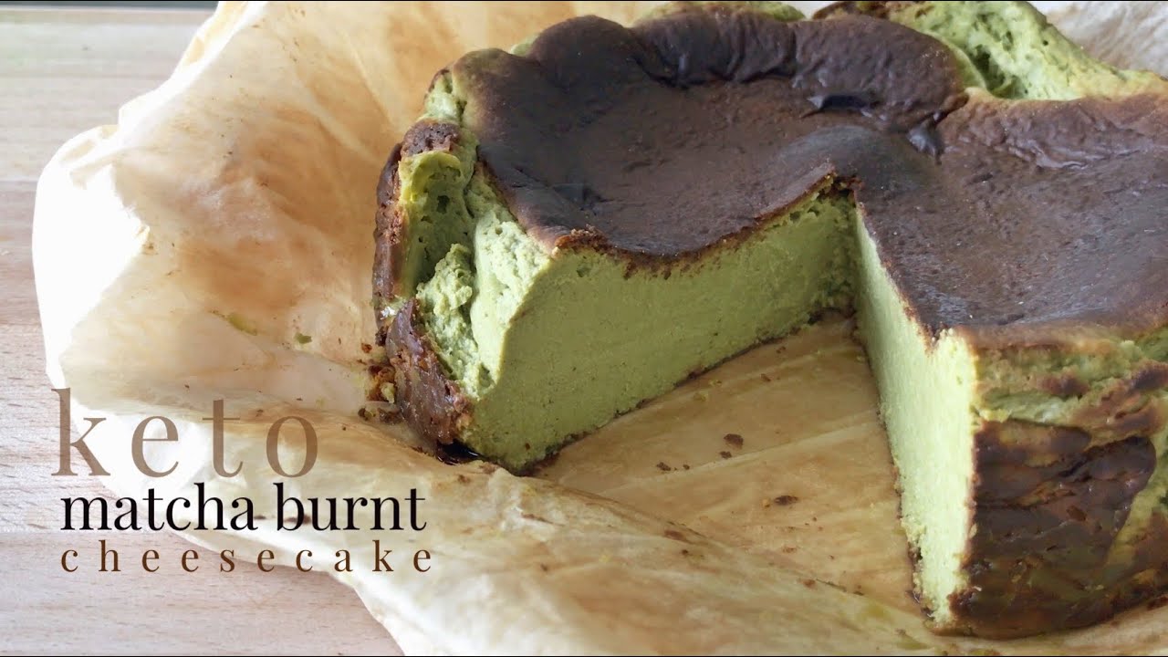 Keto Matcha Burnt Cheesecake