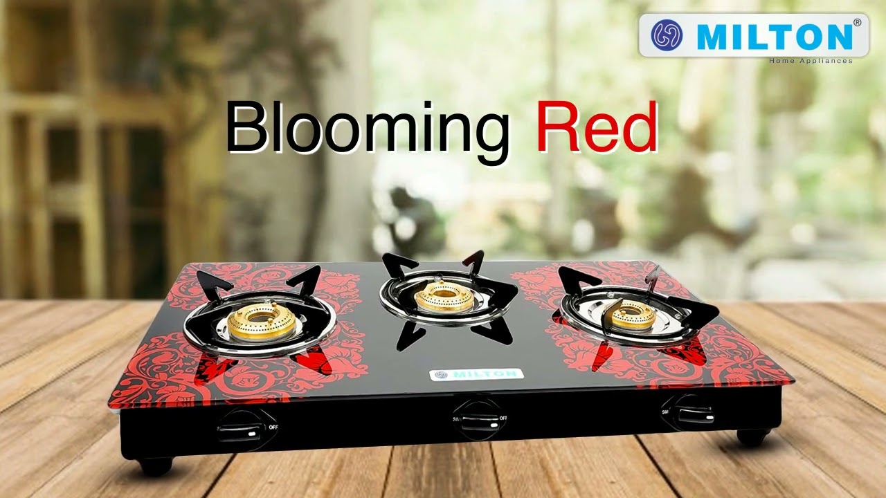 MILTON Premium Red Manual Ignition LPG Glass Top Gas Stove