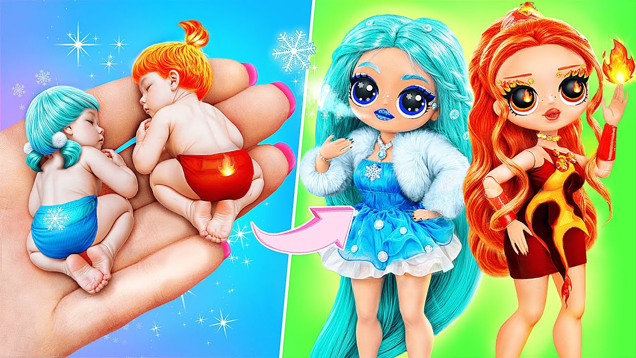 Fire vs Ice / LOL Sisters Growing Up / Crafts for Dolls