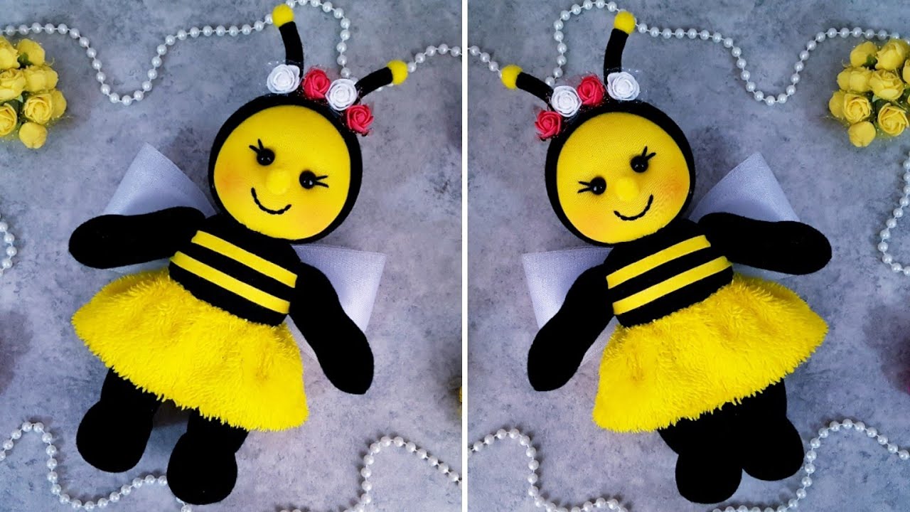 💛Замечательная игрушка/👌Как сделать игрушку пчелку из носка/🔊Легко и практично