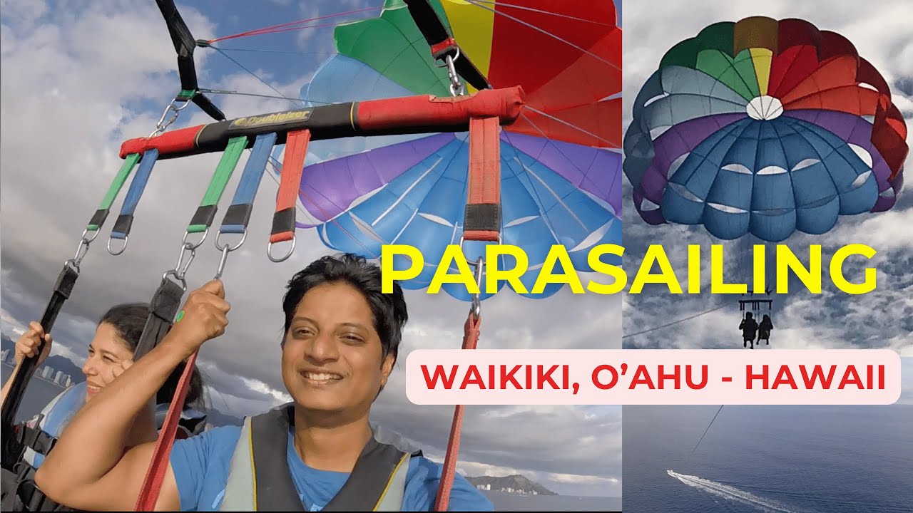 4K Parasailing Adventure: Soaring 1000ft Over Waikiki Coast Oahu, Hawaii!