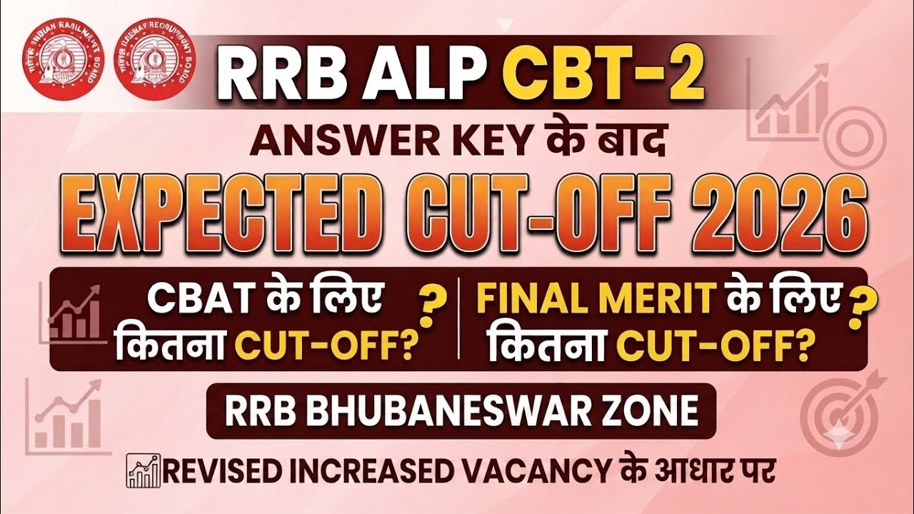 RRB ALP CBT-2 Expected Bhubaneswar Zone Cut Off 2026 | RRB ALP CBT-2 Expected Cut Off & Final Cut...