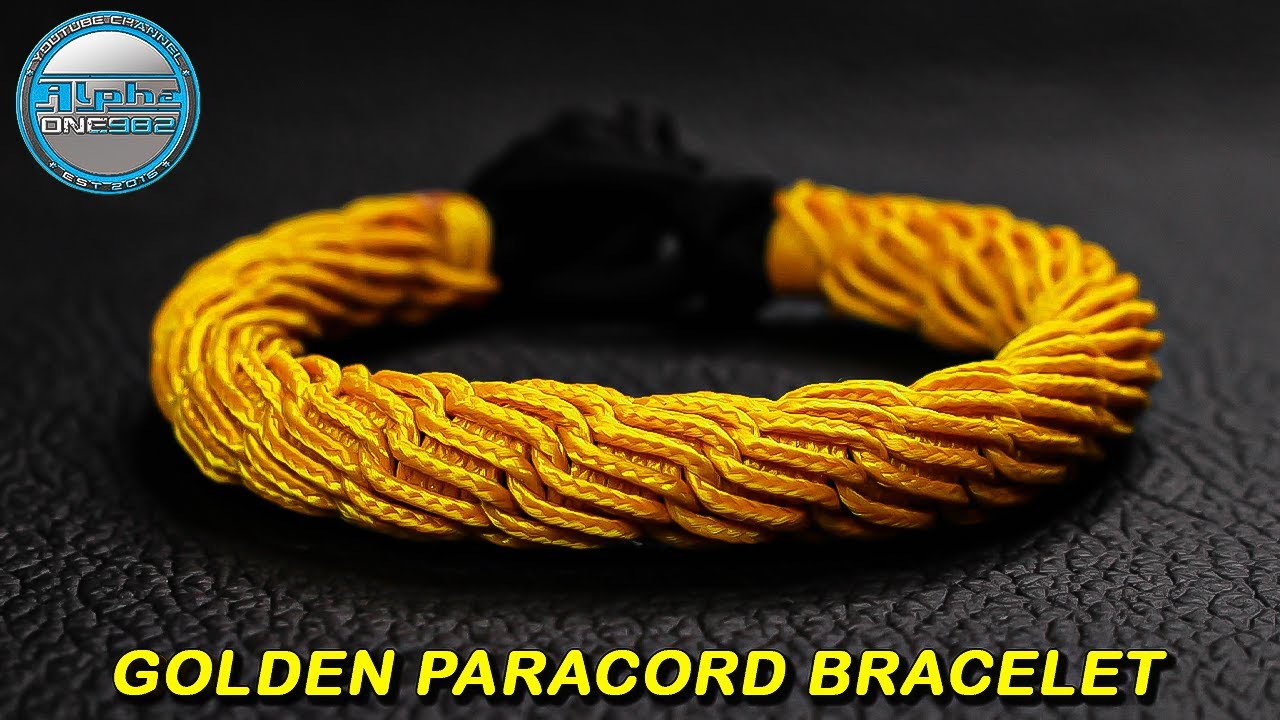 Golden Paracord Bracelet Micro cord Knot Tutorial DIY