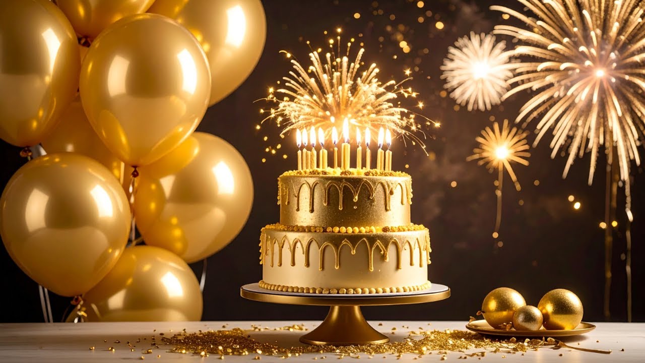 Happy Birthday song 2026 | Magical Gold & Black Cake