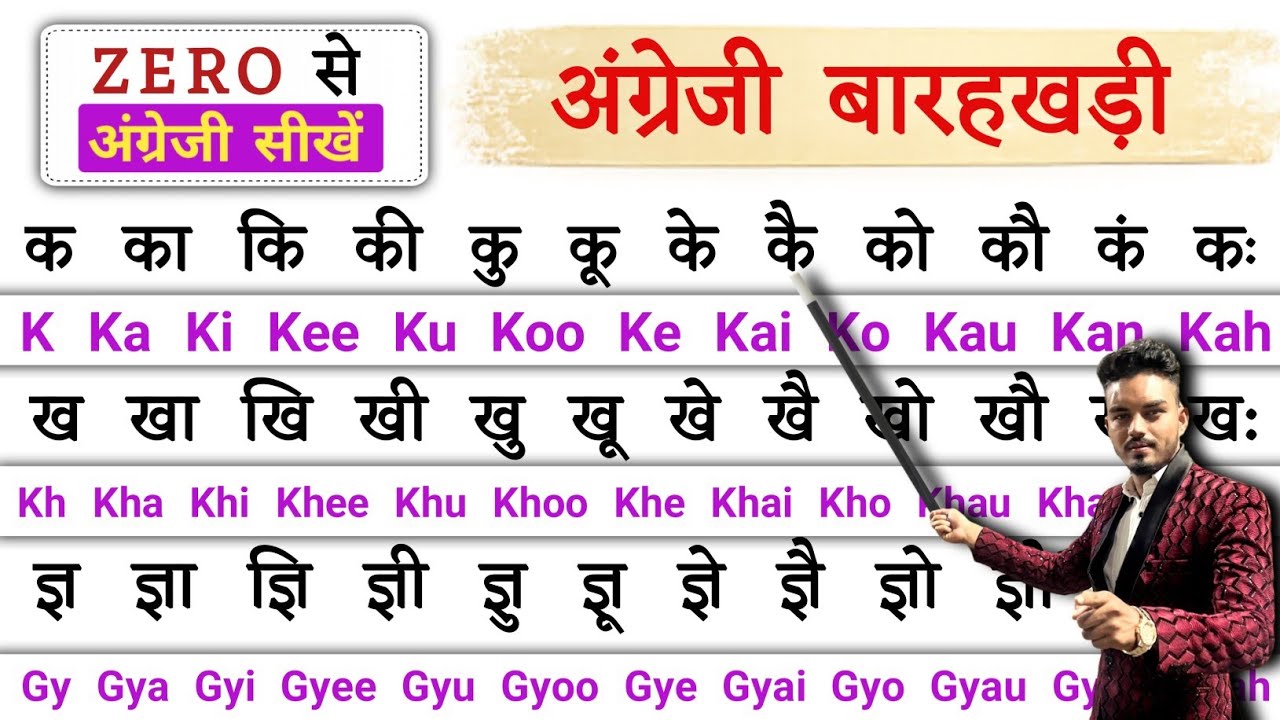 अंग्रेजी बारहखड़ी | इंग्लिश बारहखड़ी | इंग्लिश बारहखड़ी हिंदी में | English Barakhadi