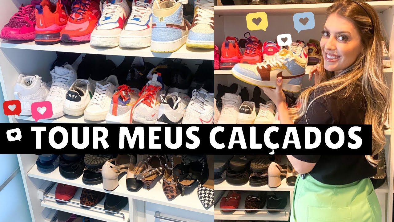 TOUR SAPATOS NO CLOSET, Closet Sapatos, Closet Sapateira, como organizar closet sapatos