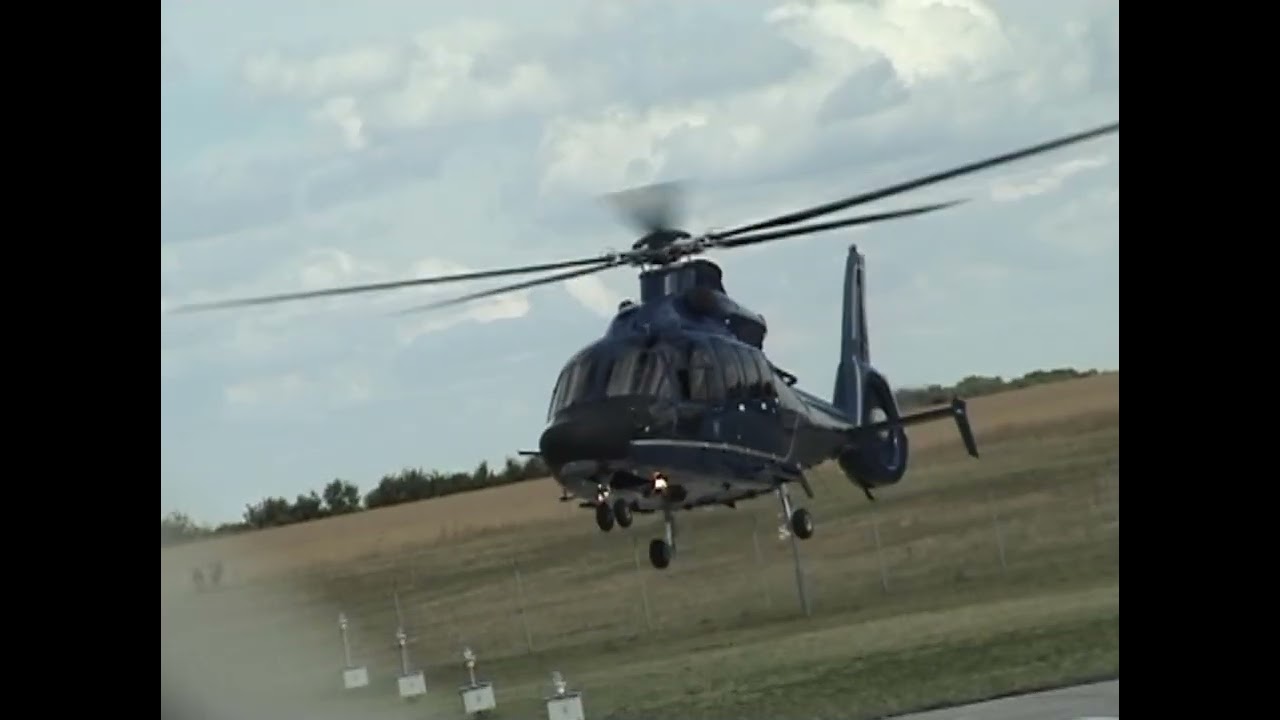Fast takeoff from the police helicopter EC 155  