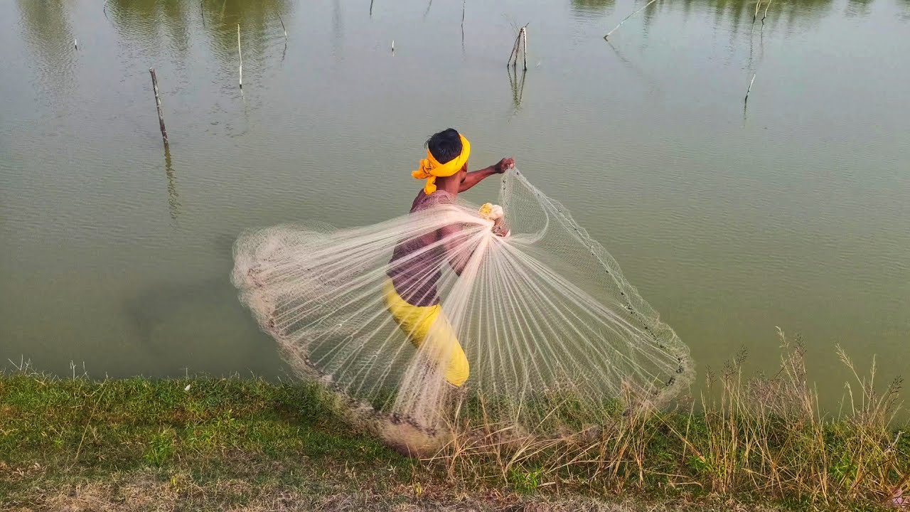 FISH NETS IN THE RIVER, RIGHT IN THE NESTS OF BIG FISH - best net fishing
