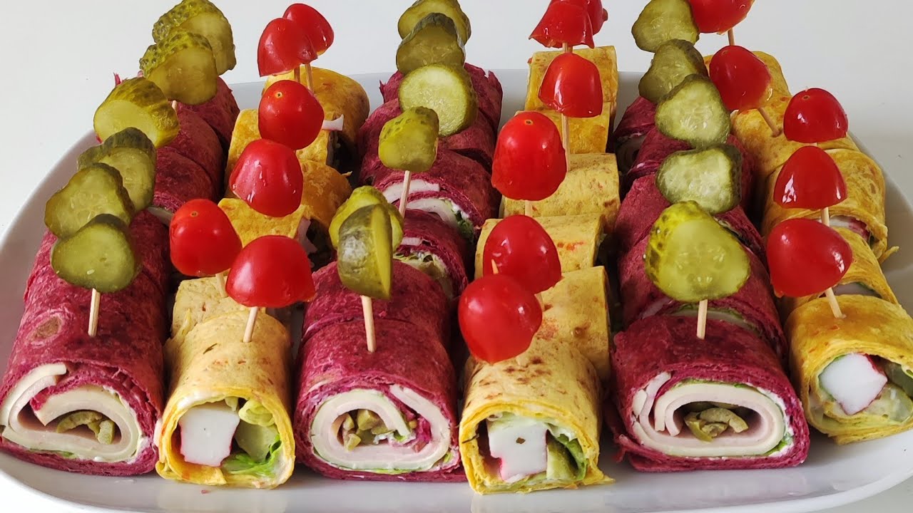 مملحات بخبز التورتيلا بحشوتين لداد و شكلا رووعة Hapjes wraps