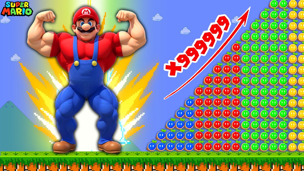 Super Mario Galaxy Movie., but Mario Collects 999,999 Seeds Turn to Giant Muscle| POWER-UP MARIO
