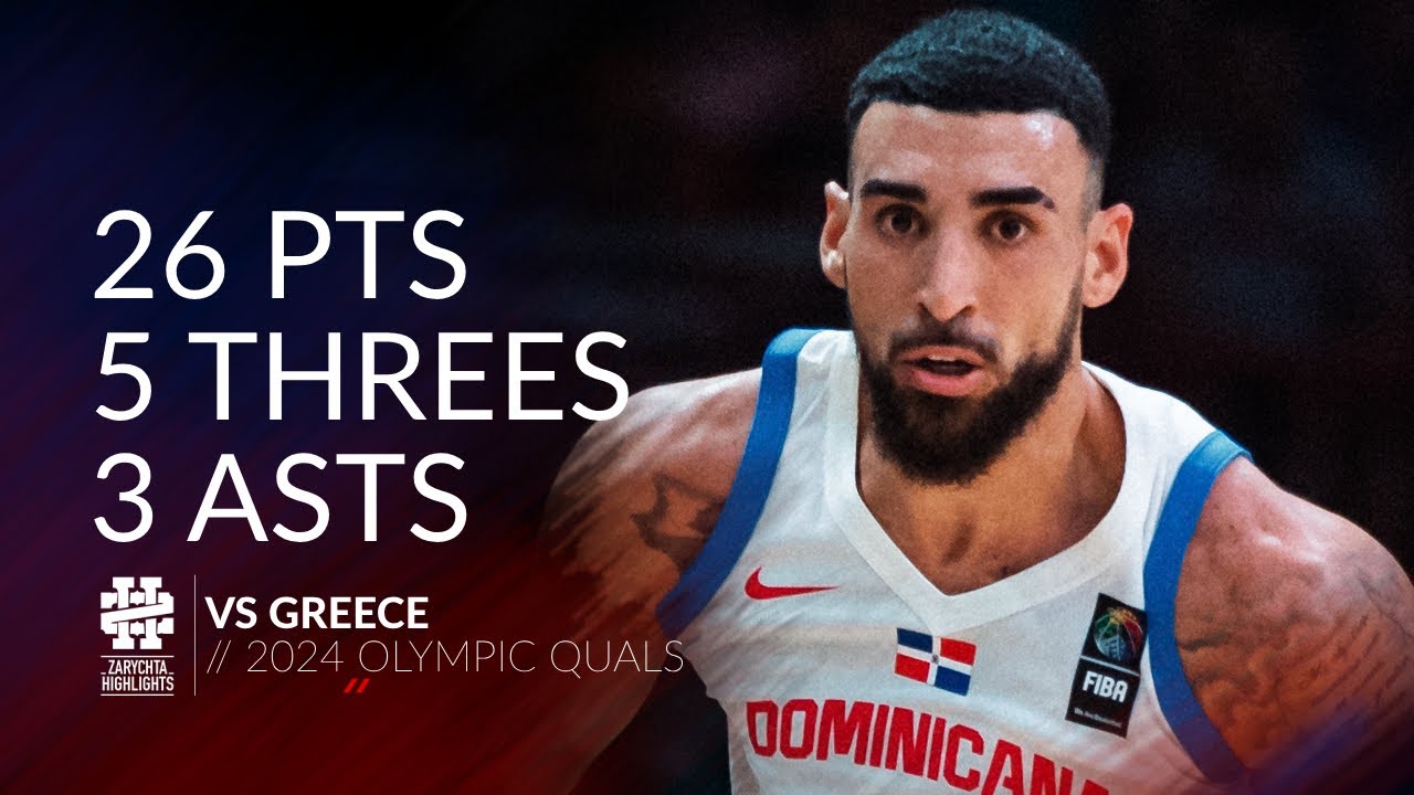 Chris Duarte 26 pts 5 threes 3 asts vs Greece 2024 Olympic Quals
