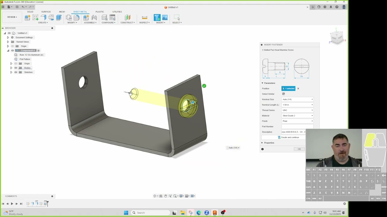 Fusion 360 new Insert Fastener Tool First Look