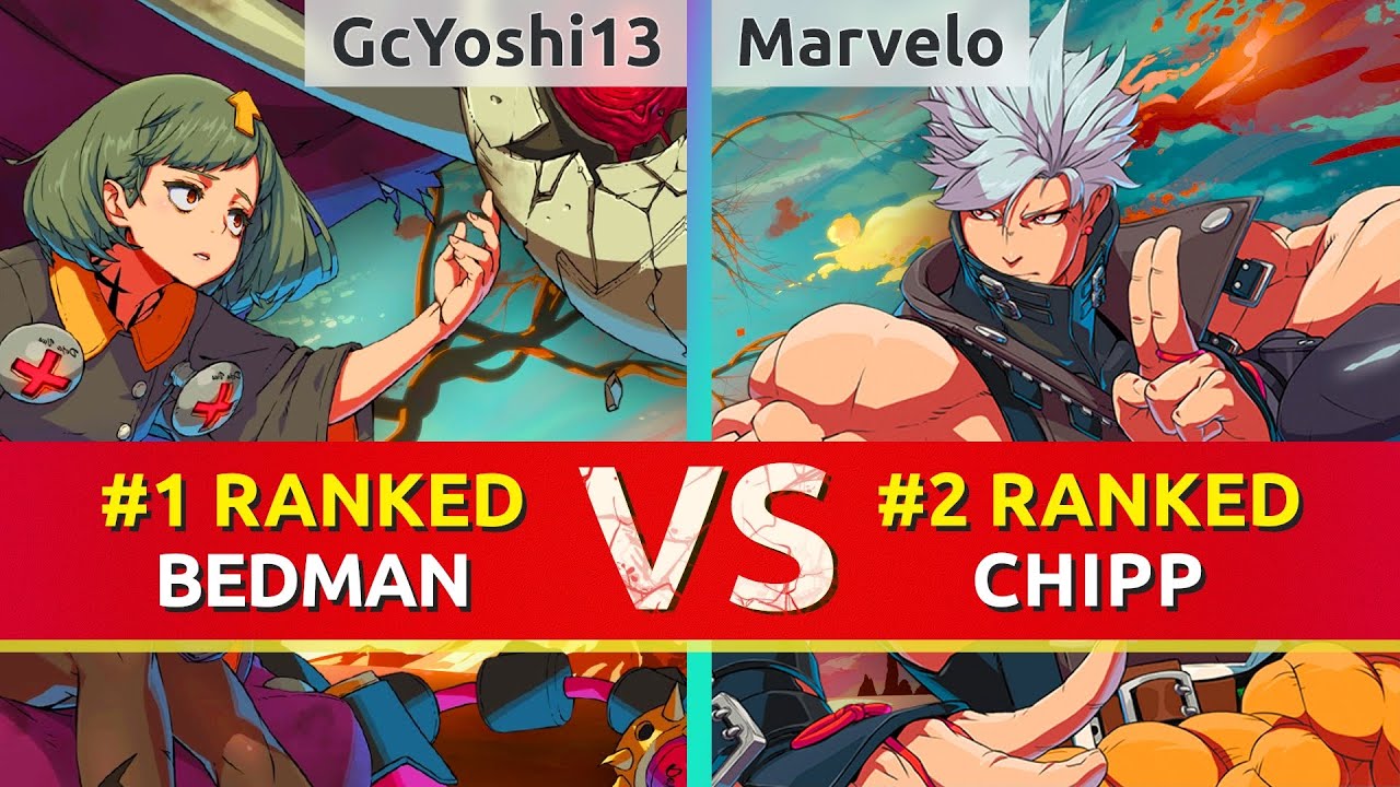 GGST ▰ GcYoshi13 (#1 Ranked Bedman) vs Marvelo (#2 Ranked Chipp). High Level Gameplay