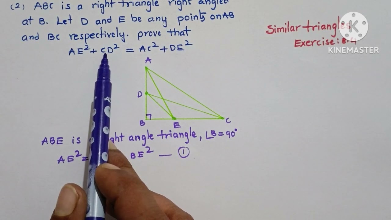 (తెలుగు/English)Ex:8.4, ABC is right triangle right at B.Let D and E be any points on AB and BC rep.