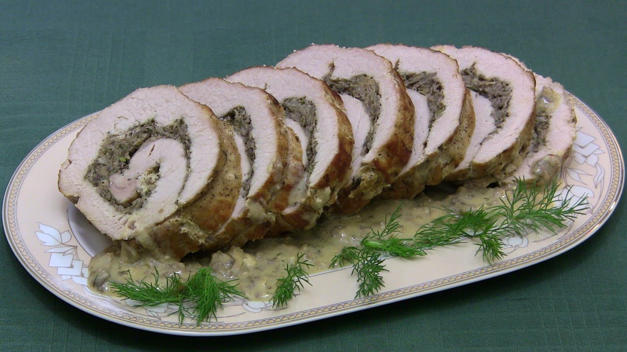Rolada ze schabu nadziewana pieczarkami
