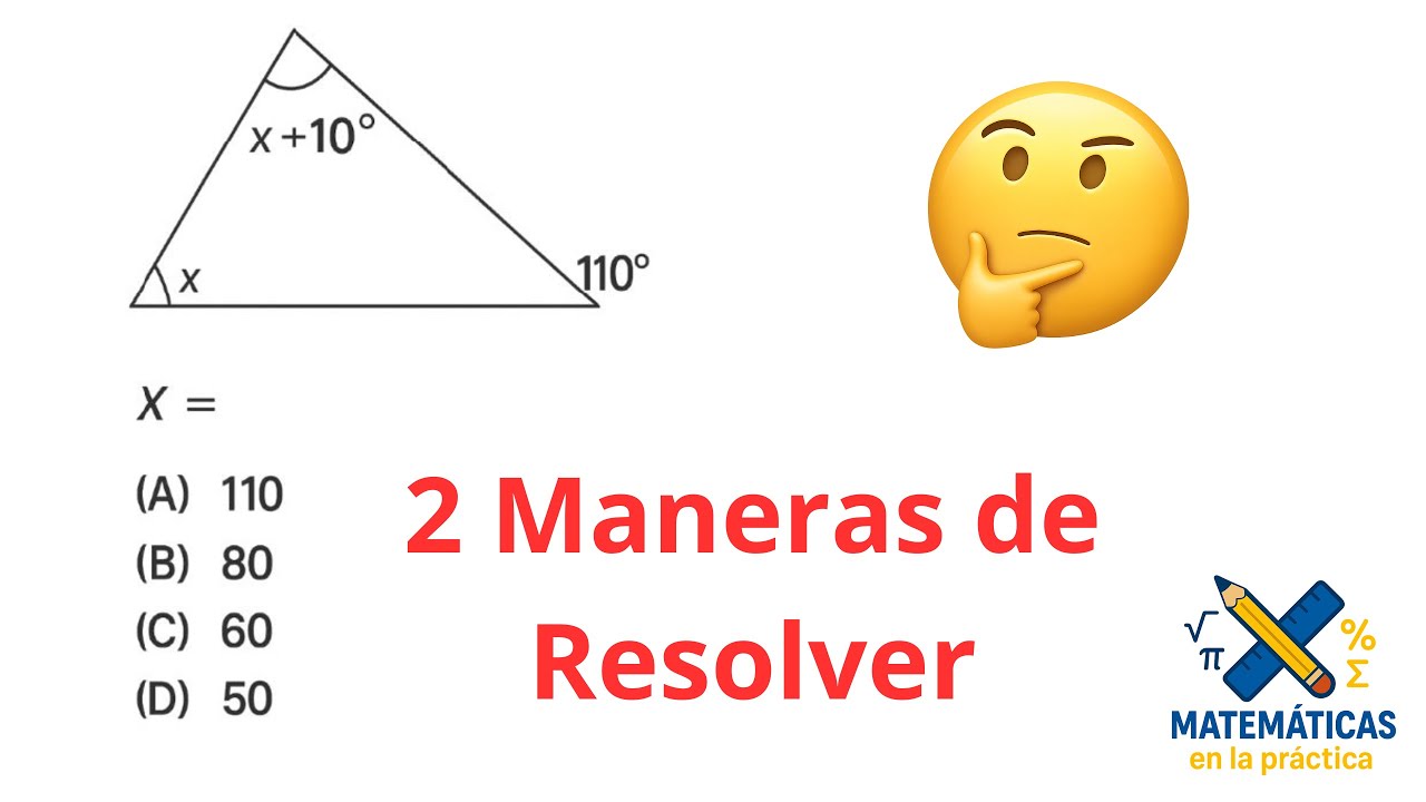 Problema de triángulo – Encuentra el valor de X | Desafío matemático para estudiantes - EXANI II