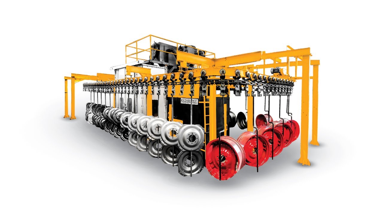 ALLOY WHEEL SHOT BLASTING MACHINE