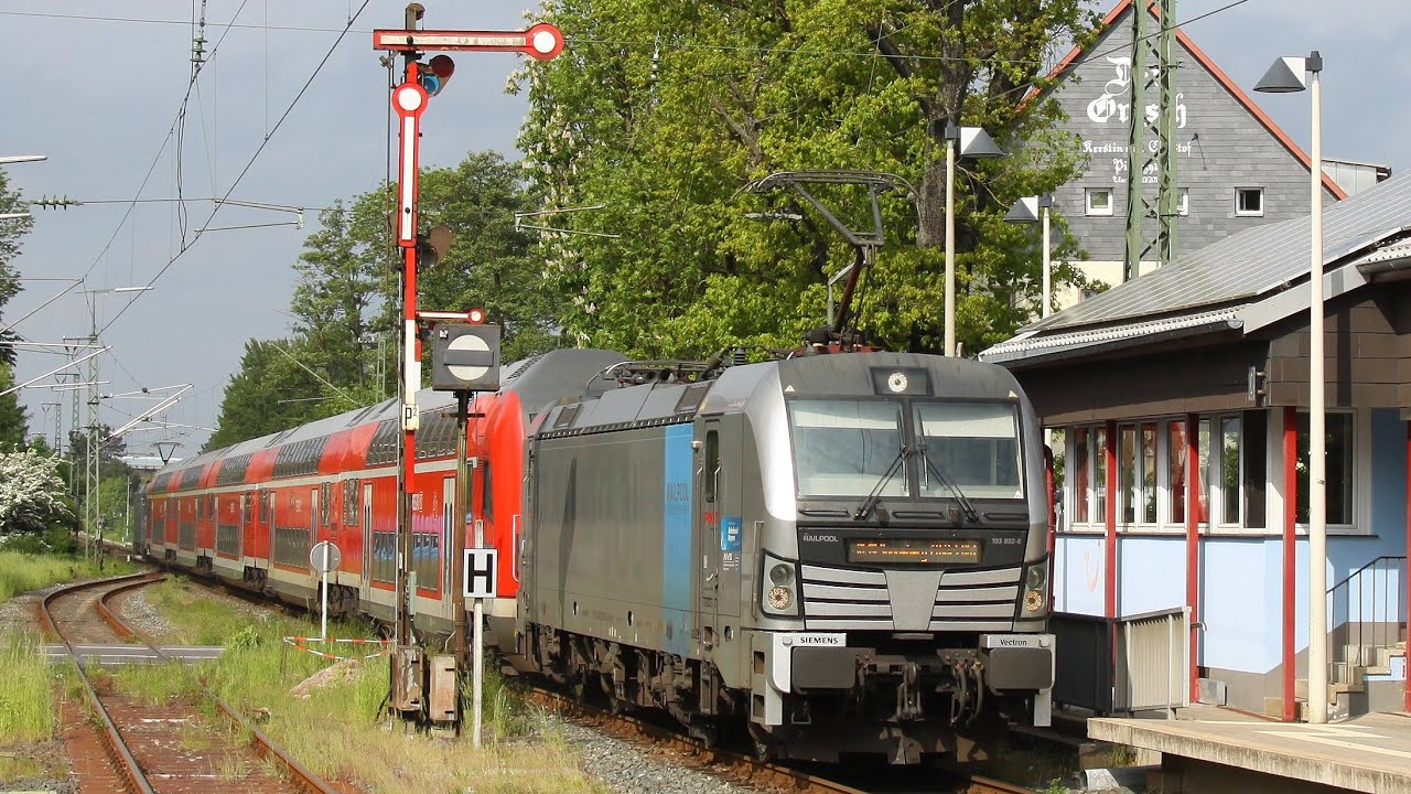 Bahnhof Rödental ETCS Vectron trifft auf mechanische Formsignale