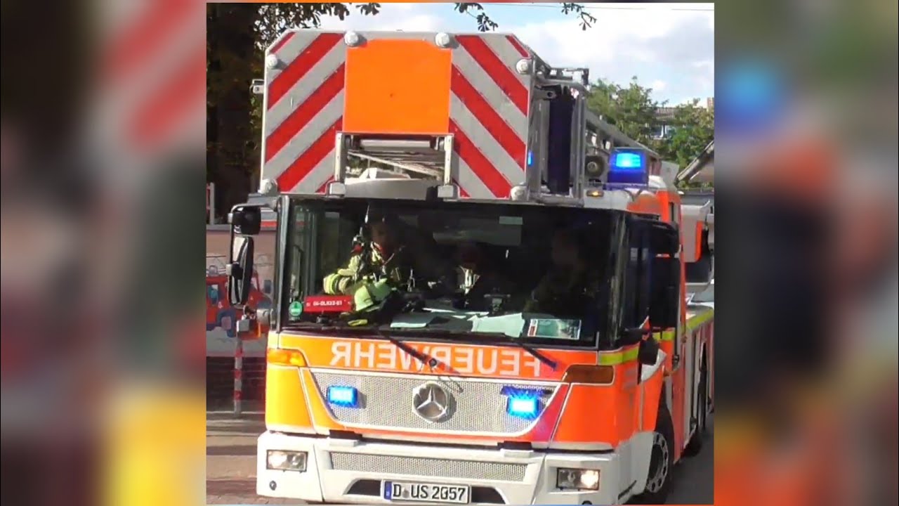 [Düsseldorf] [Reserve DLK] ELW+DLK+HLF+RTW auf Einsatzfahrt in Düsseldorf (24.8.2025)