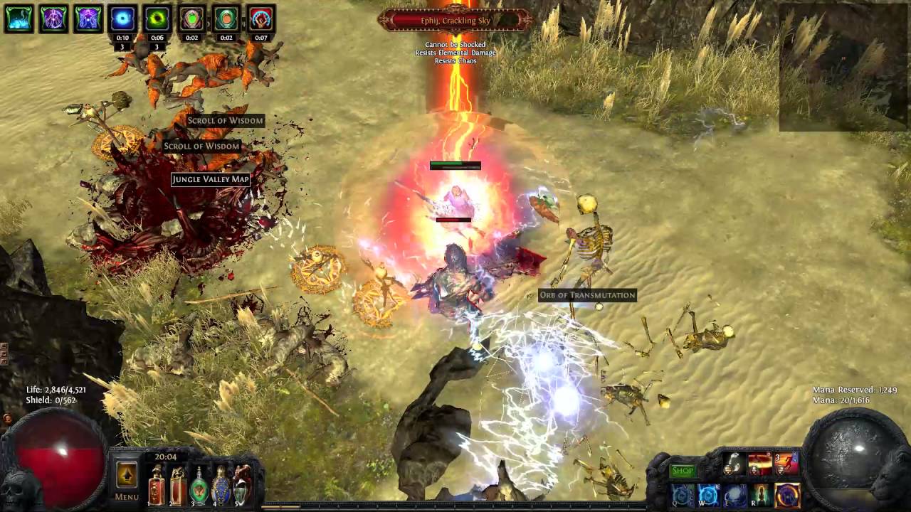 Ball Lightning 4-Curse Scion! 5 min Gorge (immune to curses map)