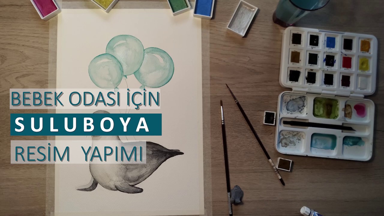 BEBEK ODASI - SULU BOYA İLLÜSTRASYON | FOK BALIĞI ÇİZİYORUM