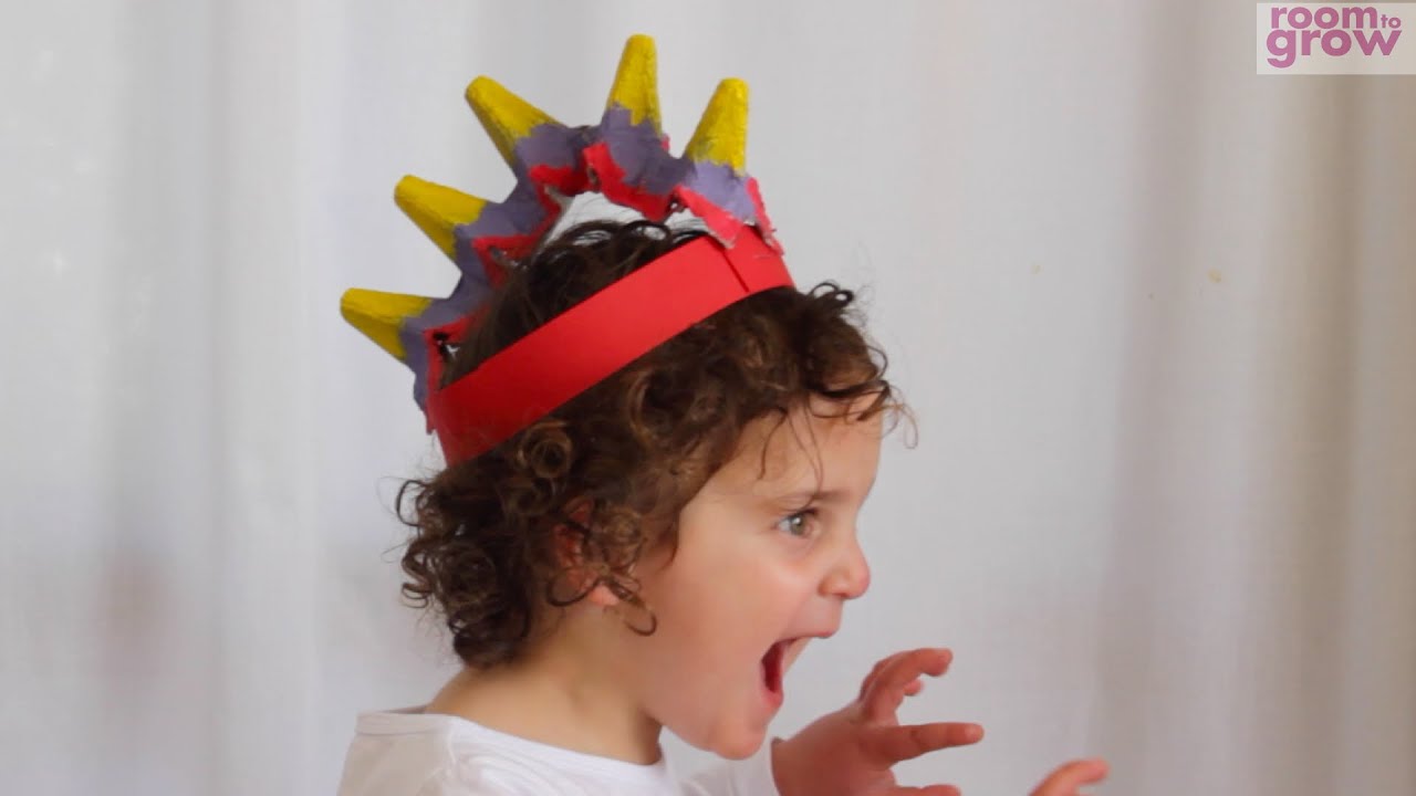 Dinosaur Hat made from an Egg Carton