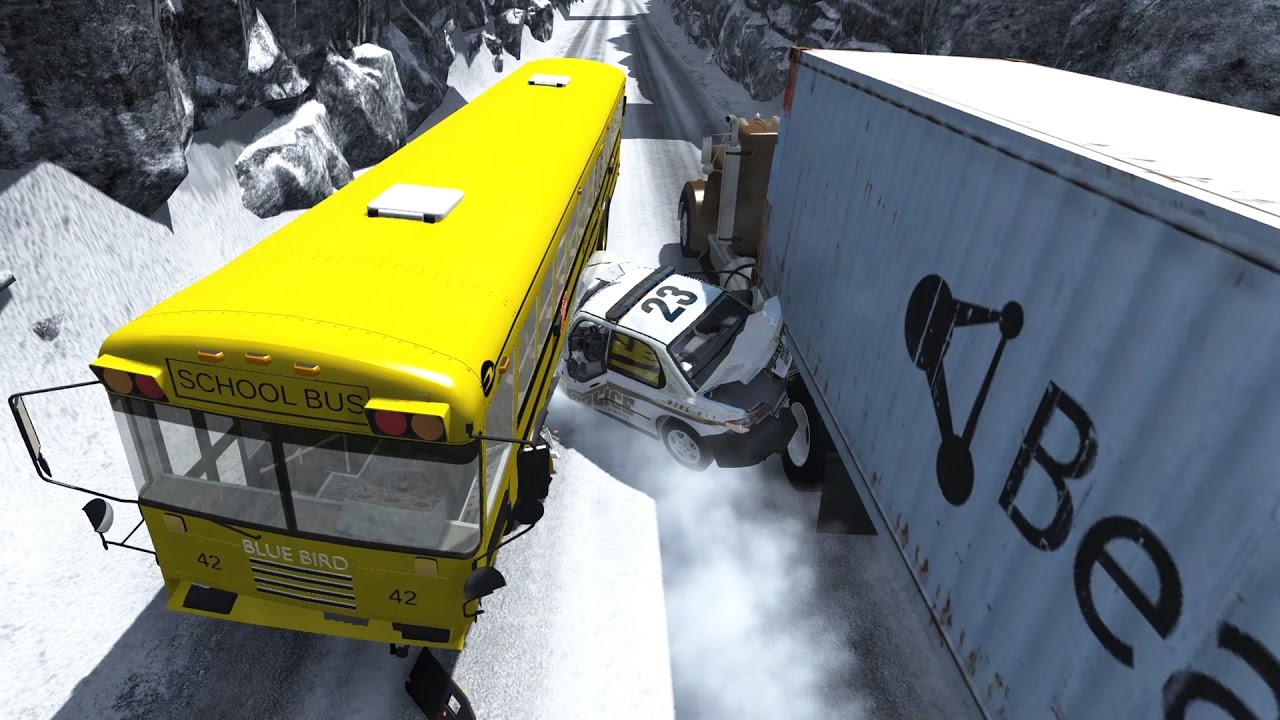 Realistic High Speed Crashes in Snow and Ice - BeamNG Drive Crash Compilation Gameplay Highlights