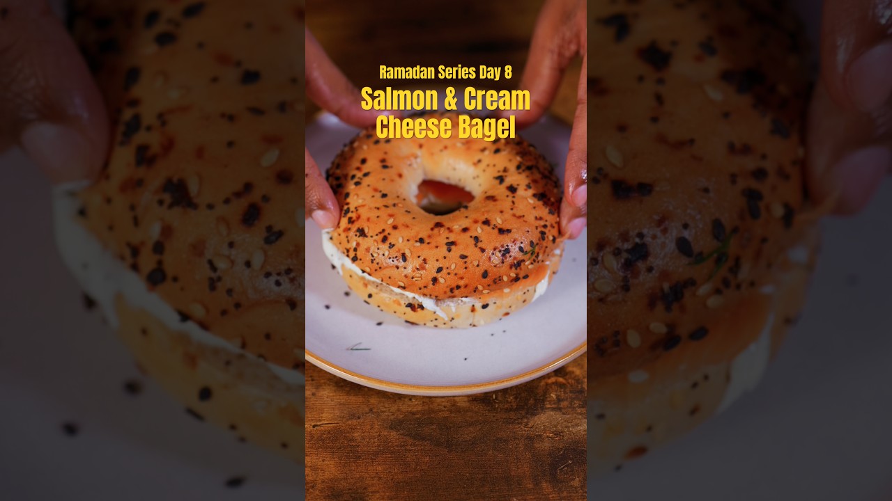 Easy Ramadan Suhoor Recipes Salmon & Cream Cheese Bagel 8/30 #ramadan #suhoor #muslim #easyrecipes