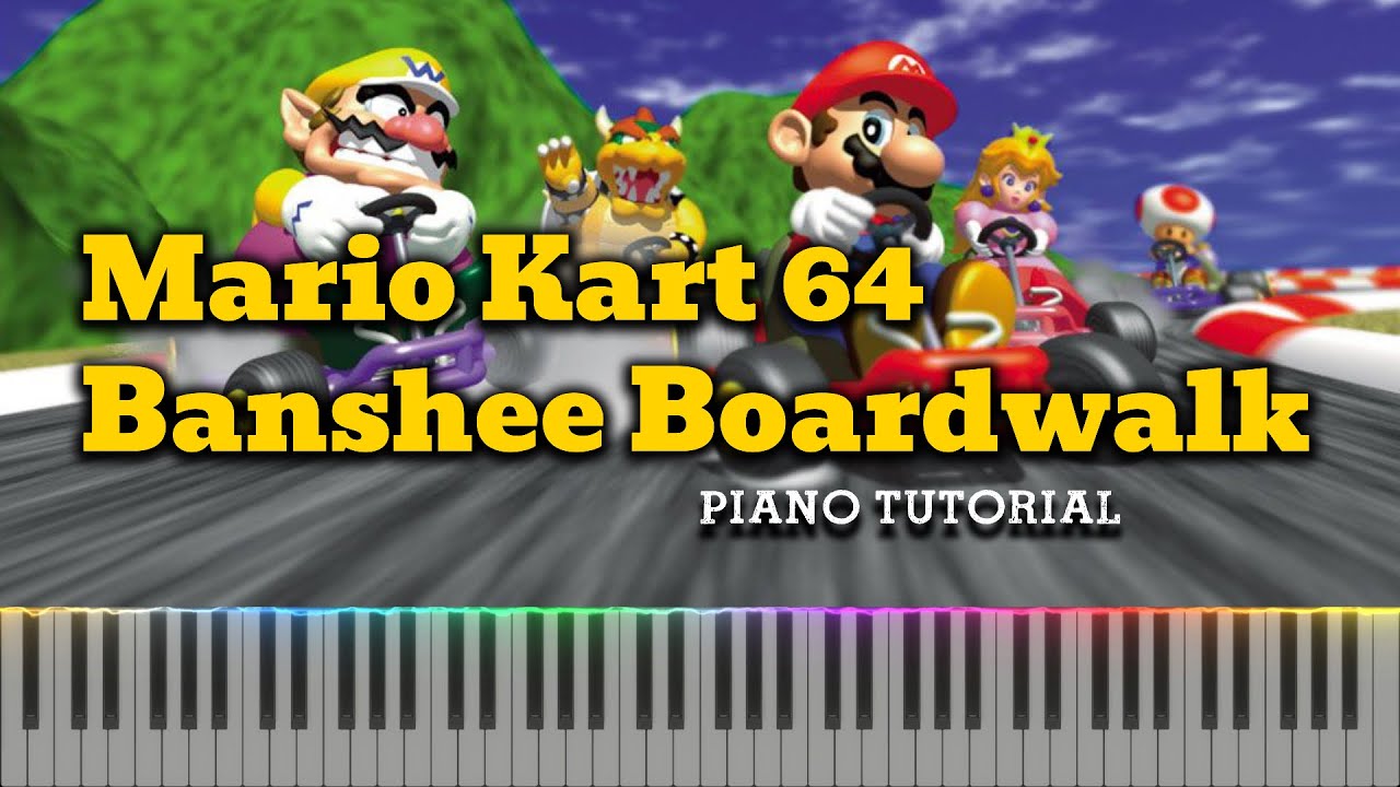 Mario Kart 64 - Banshee Boardwalk (Piano Tutorial Synthesia)