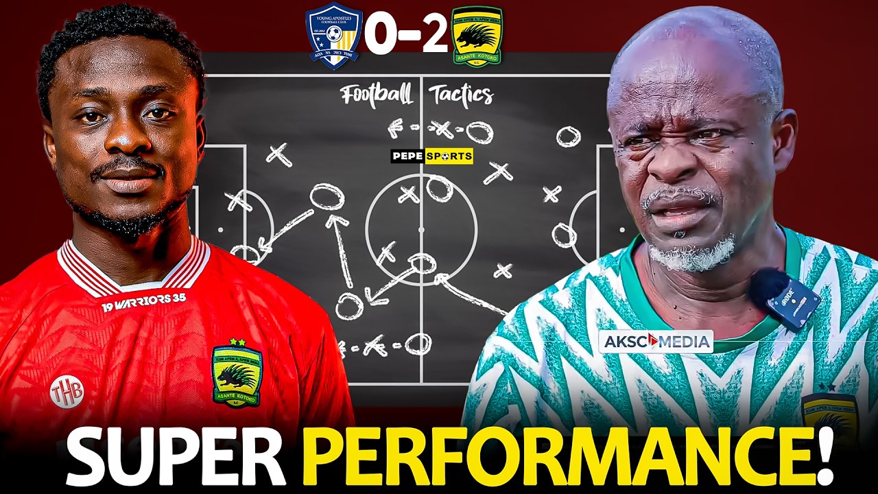ASANTE KOTOKO 🇦🇹 COACH PRINCE OWUSU WAS SUPER GOOD VS APOSTLES 