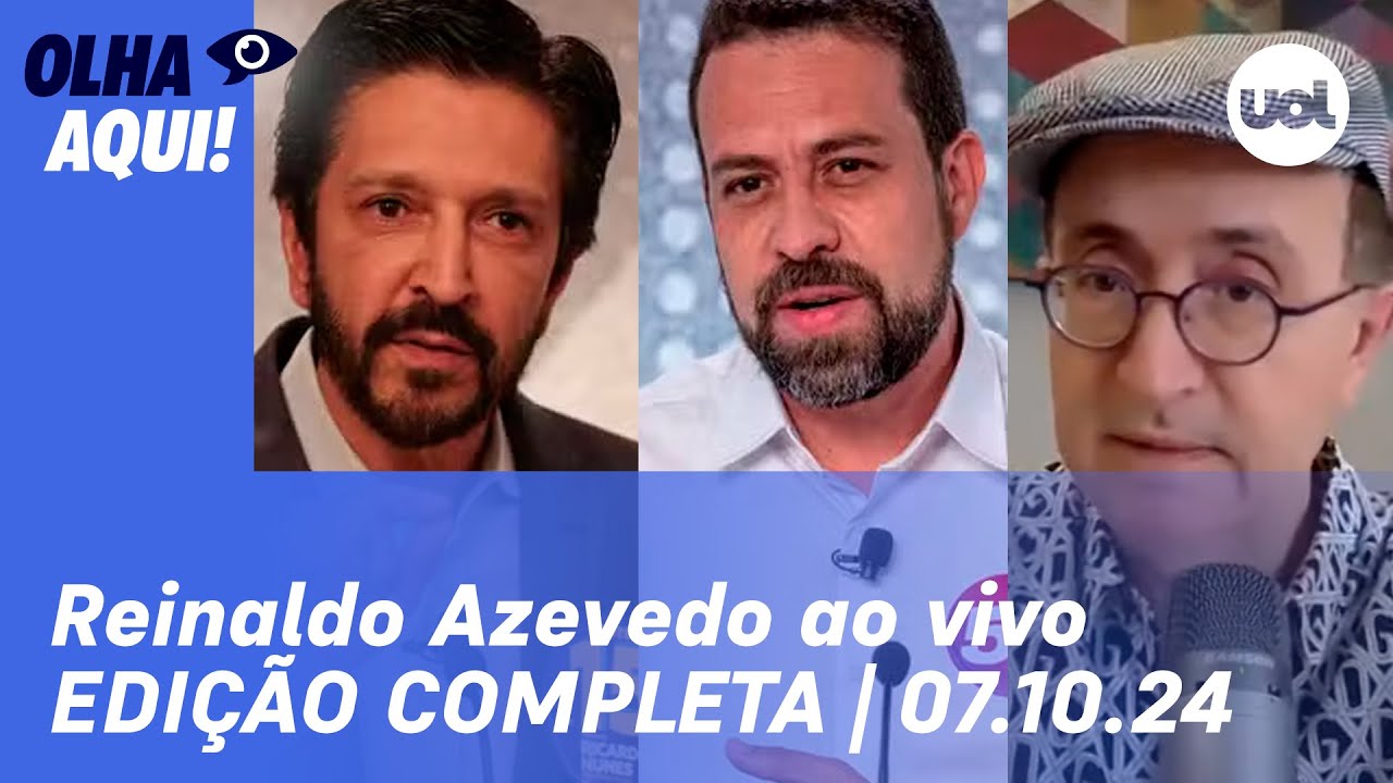 Reinaldo Azevedo ao vivo: Boulos x Nunes, resultados da direita e da esquerda nas eleições 2024 e+