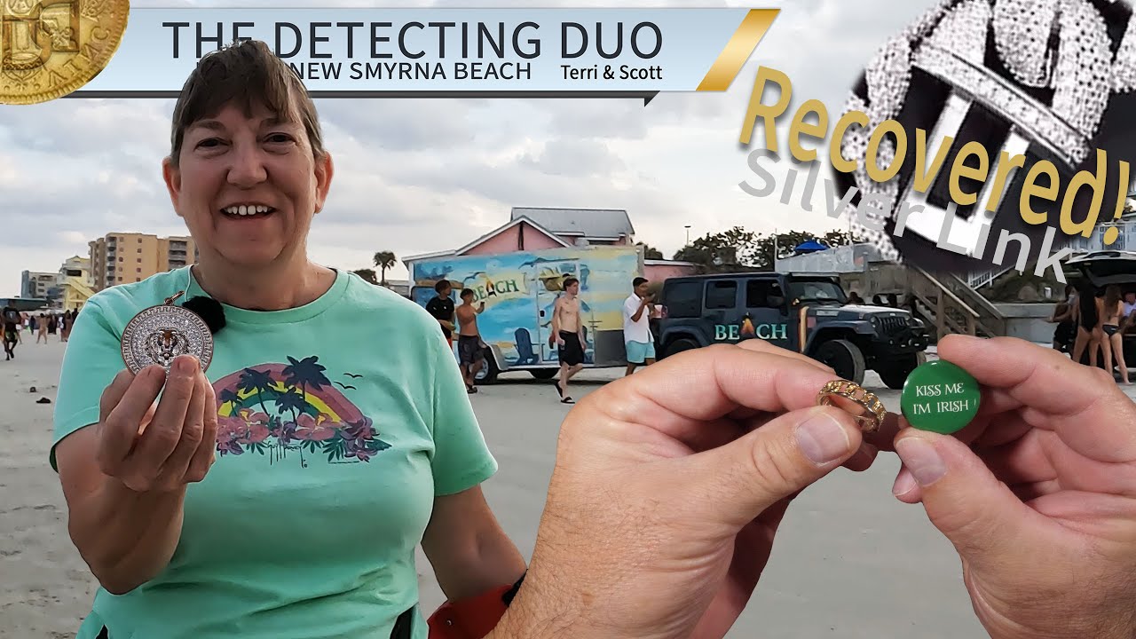 Beach Metal Detecting Spring Break St Patrick's Day New Smyrna Beach Florida | The Detecting Duo