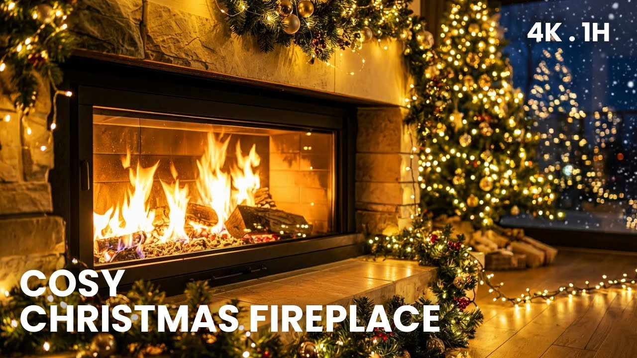 Cozy Christmas Fireplace | Peaceful Holiday Ambience (4K • 1H)