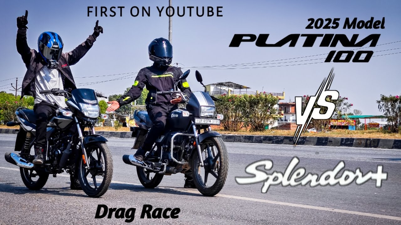 Bajaj Platina 100 Vs Hero Splendor Plus | Drag Race | First On Youtube