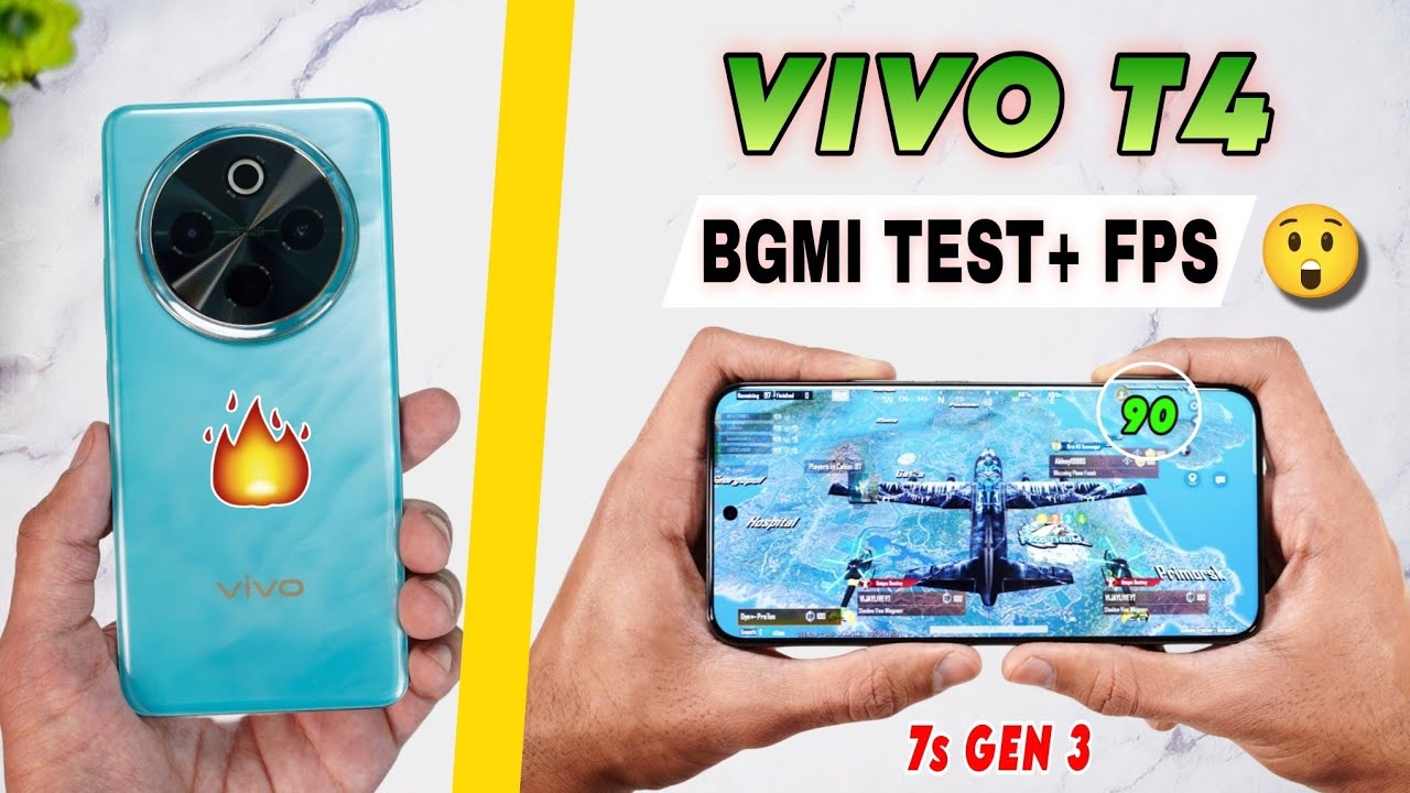 Vivo T4 5G Bgmi Test with FPS meter | Bgmi Graphics Setting, gyro | vivo t4 bgmi battery gaming test