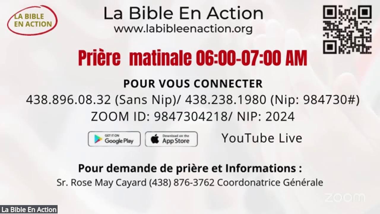 LA BIBLE EN ACTION - PRIERE MATINALE - 03 MARS 2026