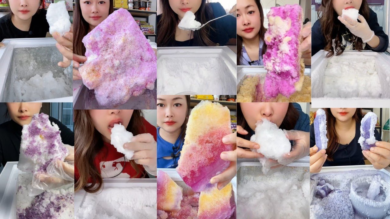 ASMR ICE EATING || HER SOLO FREEZER FROST EATING || SATISFYING SOFT CRUNCHY FROST BITES ASMR🧊 