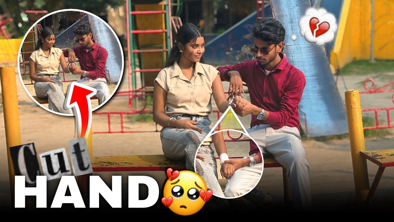 HAND CUT PRANK ON BOYFRIEND 😱💔🥹|| तुमने अपना हाथ काट लिया क्योंकि 😭❤️‍🩹// 97 The prank 🥀