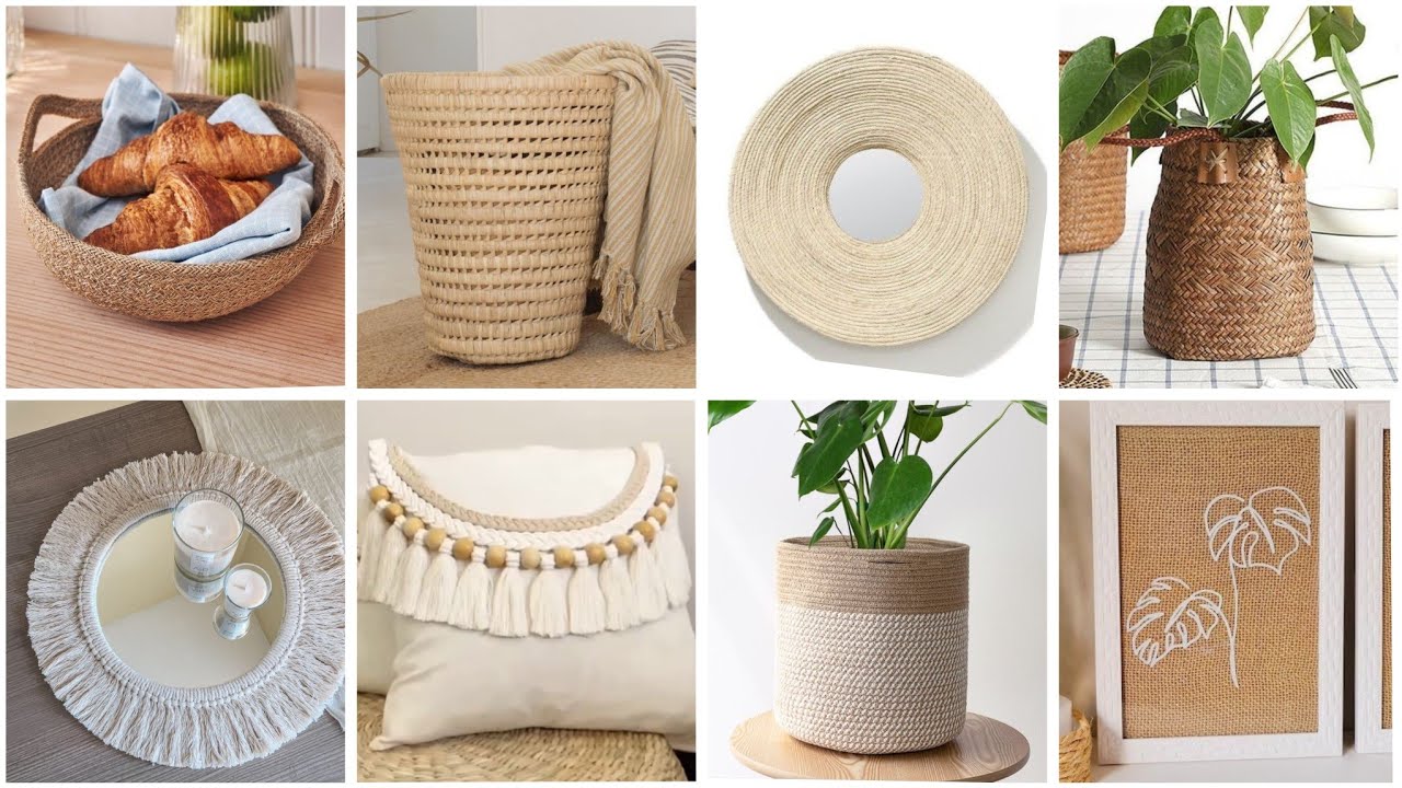 أفكار 💡عندك خيوط او قماش اصنعي ديكورات و منظمات #handmade  #diy#craft#deco #ideas #1001ideas