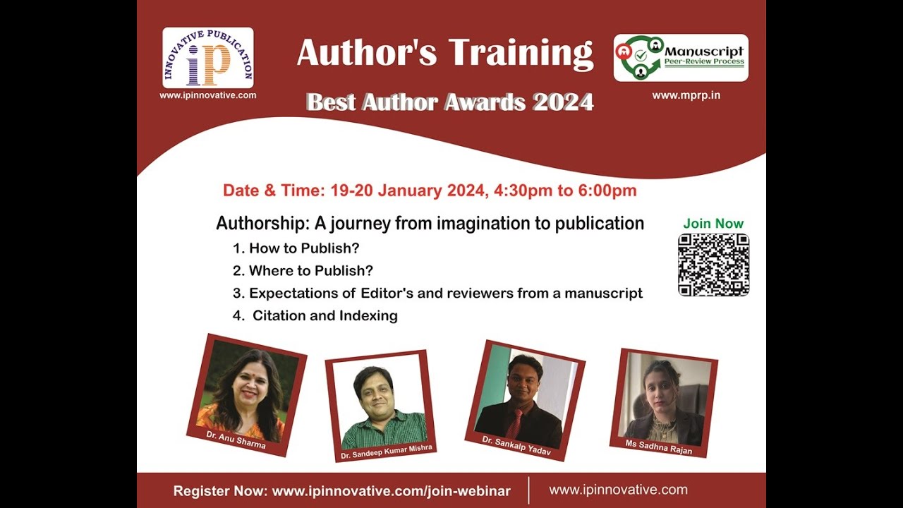 Authorship: A journey from imagination to publication - IP Innovative Publishing Week - Session 2