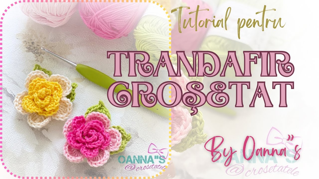 Trandafir croșetat model rulat, tutorial pas cu pas #crochet
