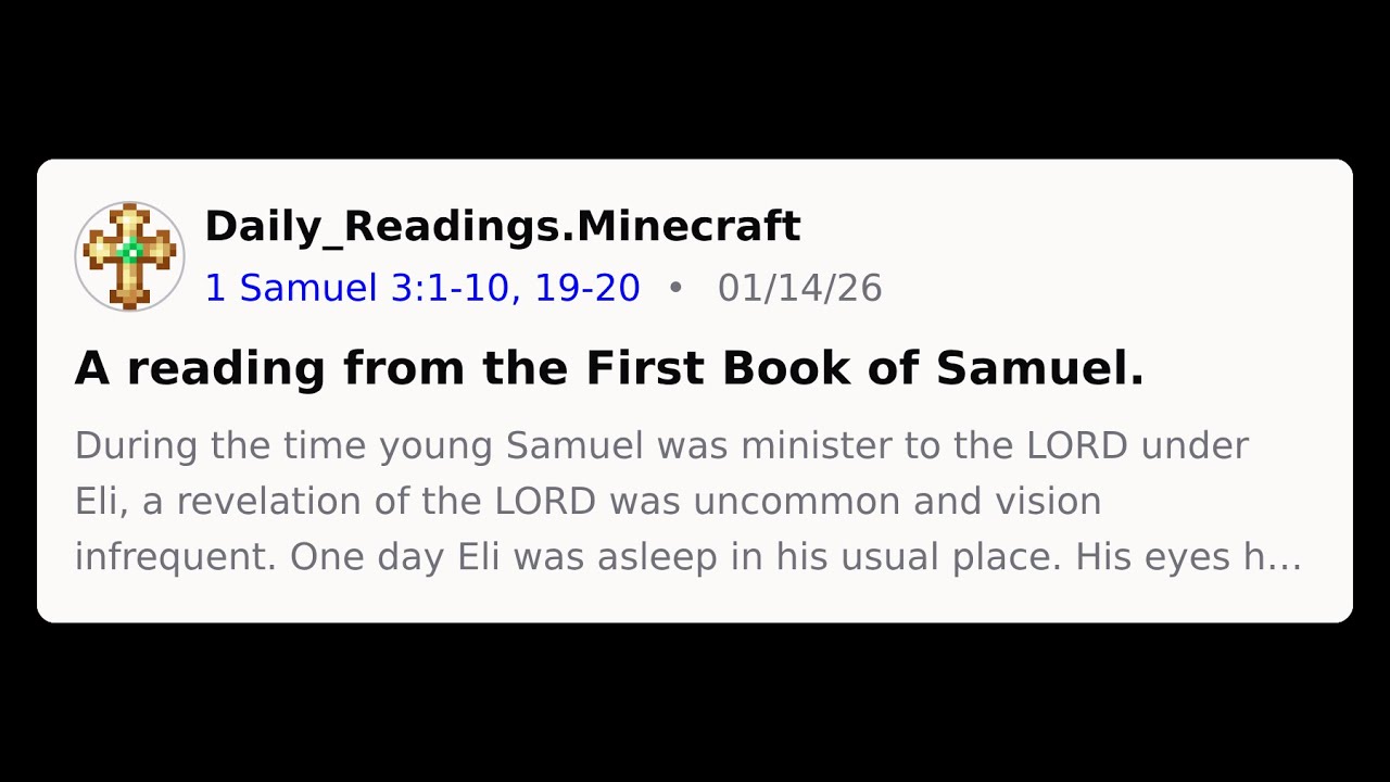 Reading I (January 14, 2026) 📖 1 Samuel 3:1-10, 19-20