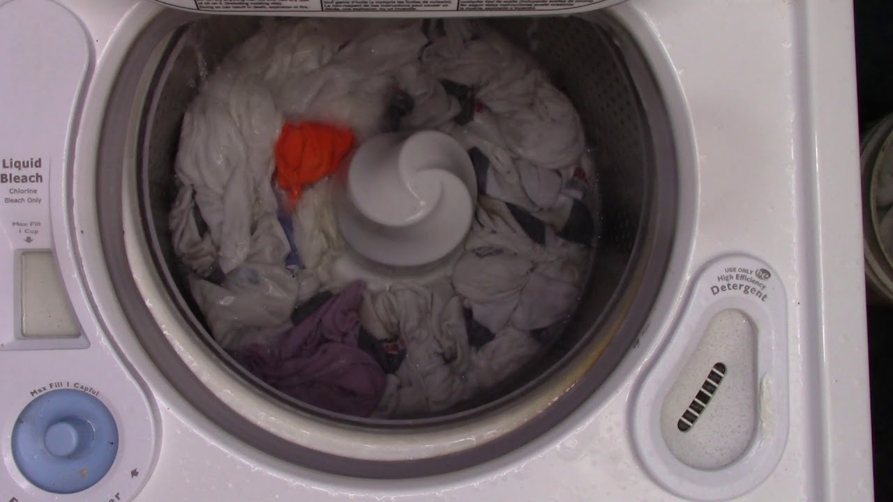 Full Wash: Vintage Whirlpool Calypso Top Load Washer, Small Load Of Whites