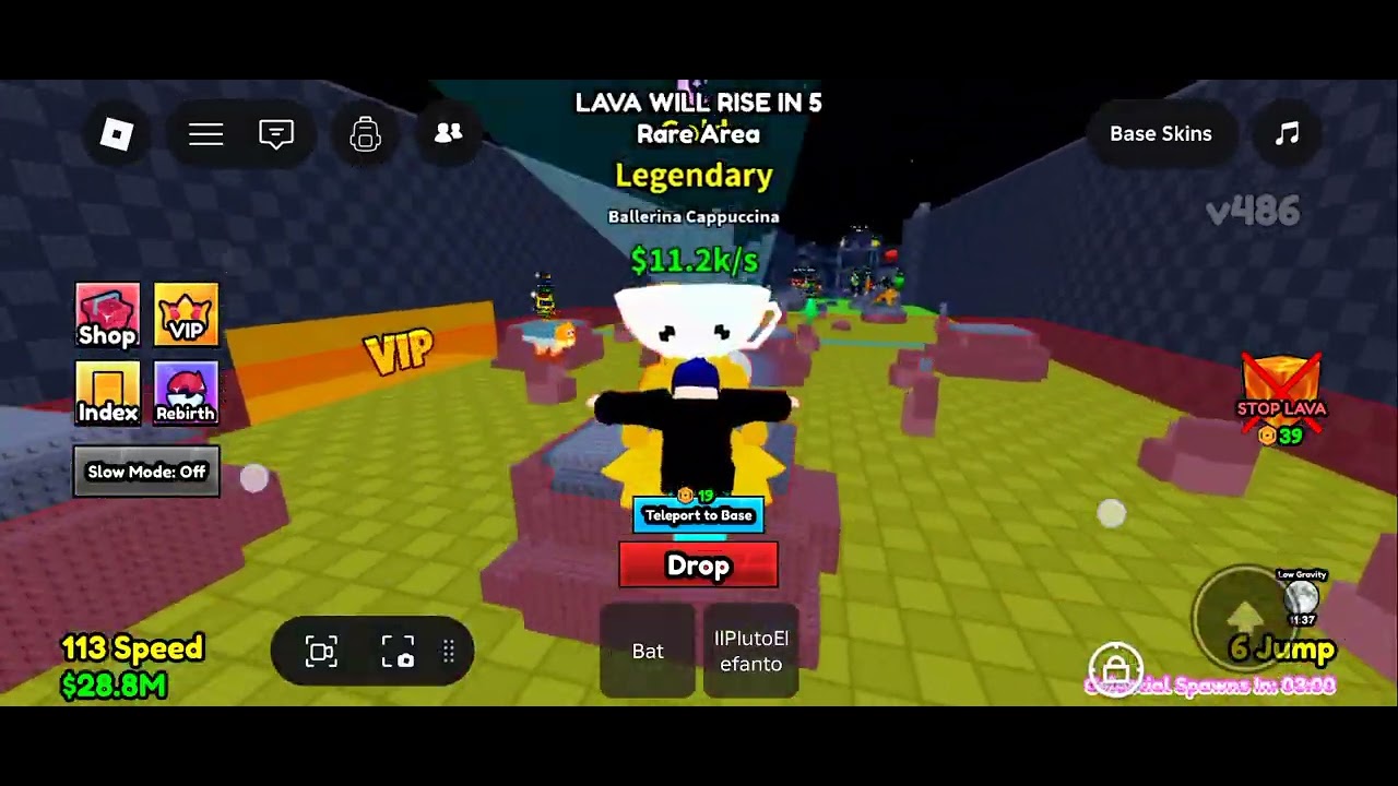 Playing escape Lava for brainrot and getting a celestial 