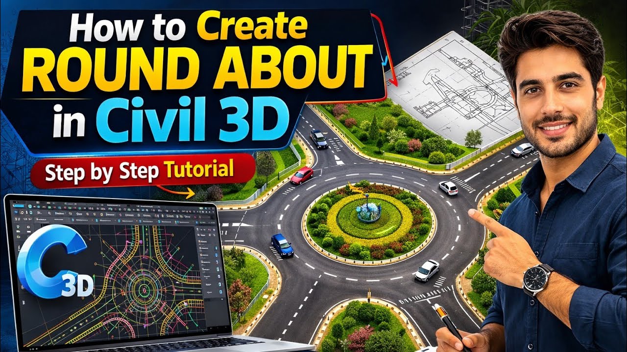 how to create round about in civil 3d #autocadcivil3d #civil3d