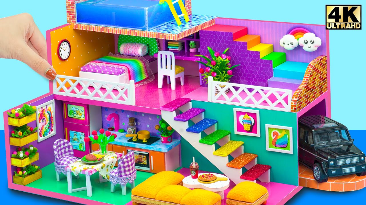 Zbuduj trzypiętrowy dom wypoczynkowy, basen na dachu, garaż samochodowy dla rodziny