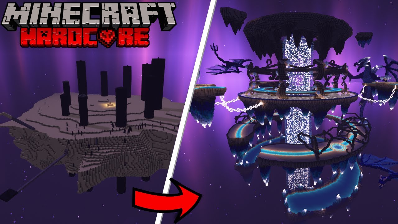 I Transformed The End in Hardcore Minecraft...