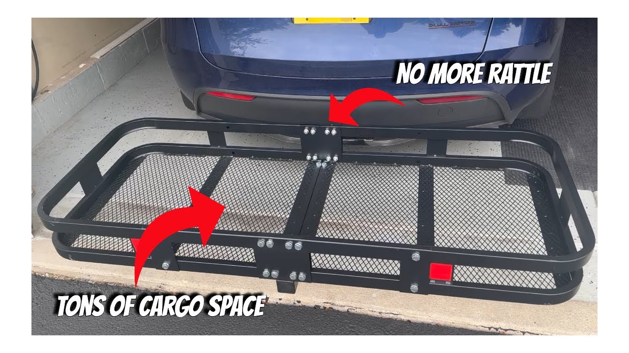 Складной багажник Vevor Folding Hitch и противоскрипный штифт Let's Go Aero на Tesla Model Y