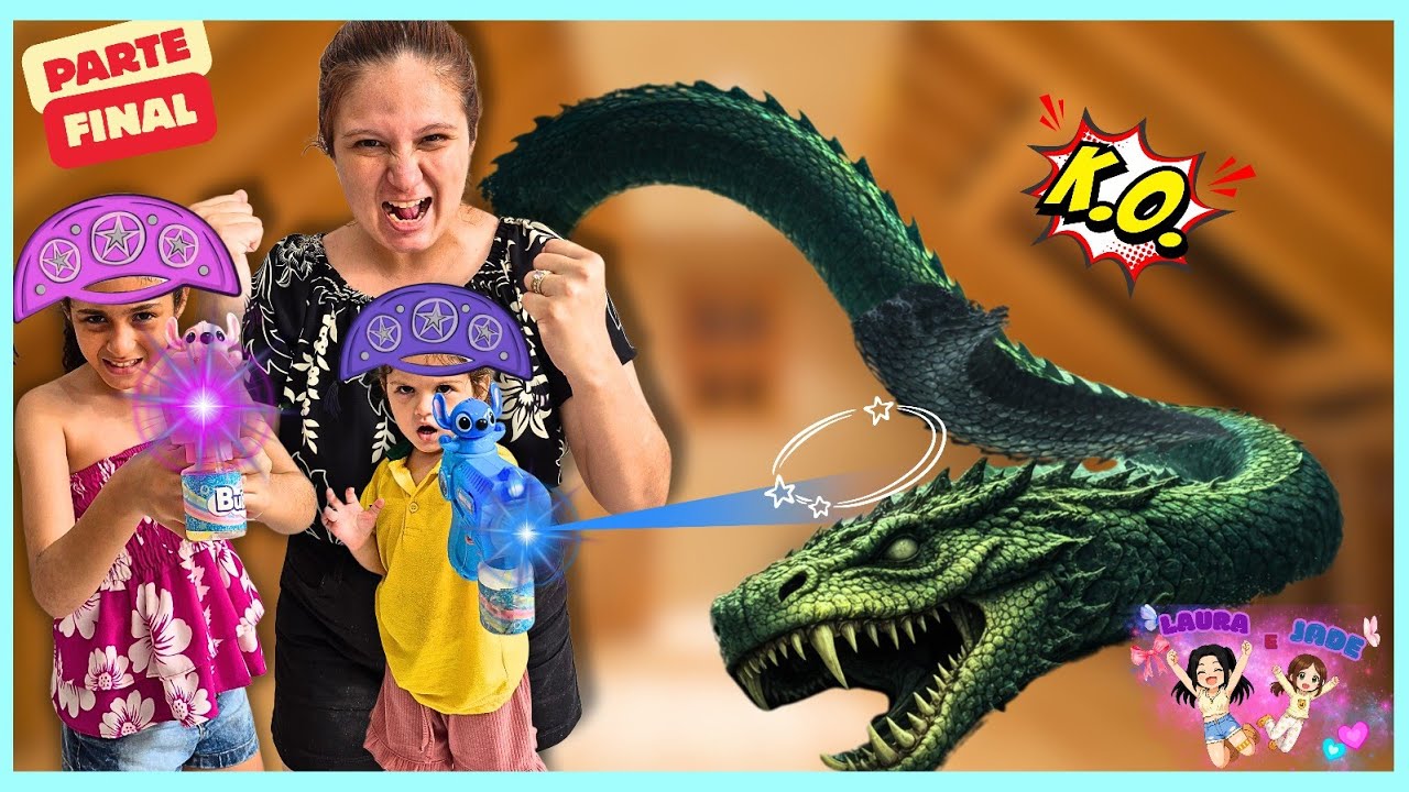 LAURA E JADE - DERROTAMOS A COBRA MITOLÓGICA! 🐍 #laurajuliaofc