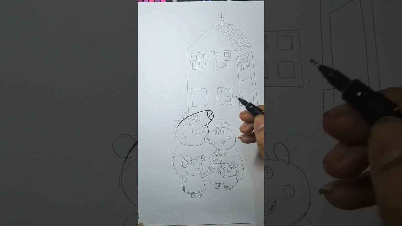 Create your own Peppa Pig family drawing in a few simple steps 